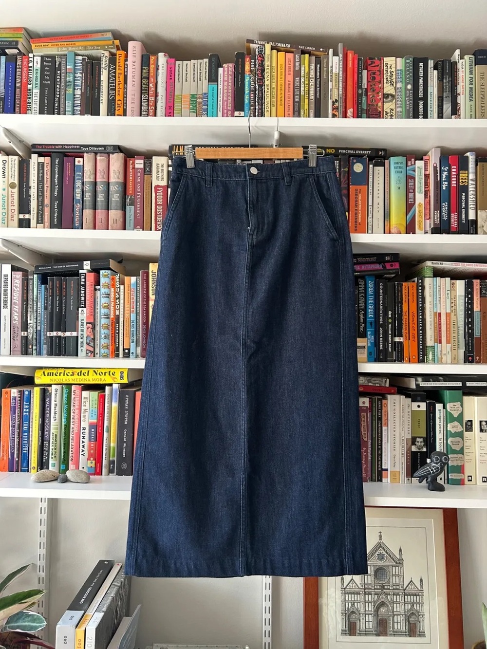 Theory Maxi Trouser Skirt in Denim